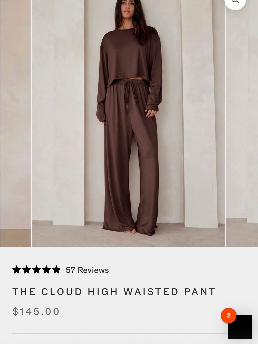 BUMPSUIT The Cloud Wide-Leg Pants large & long sleeve tee in XL Chocolate Brown